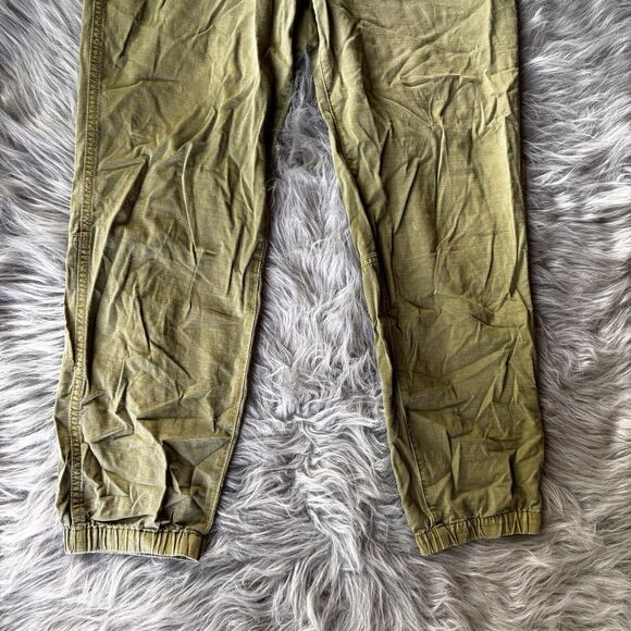 Gap Pants Sz 10 Peg Leg Linen Blend Womens Olive Green Jegging Jogger Casual - Picture 3 of 10